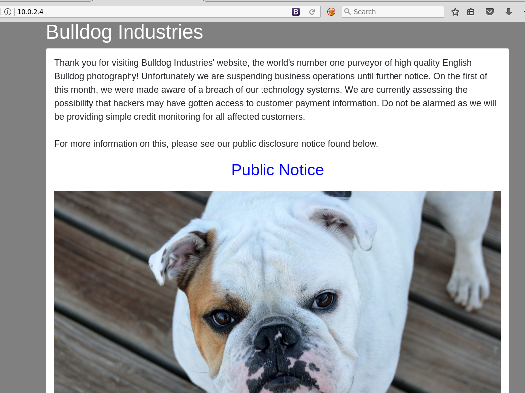 Bulldog homepage