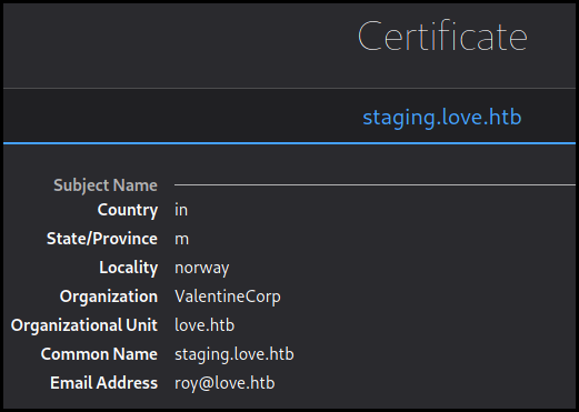 love ssl certificate